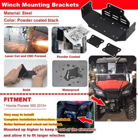 img 2 attached to Compatible Winch Mounting Plate Bracket Kit for Honda Pioneer 500 (2015-2022) & Pioneer 520 (2021-2022)