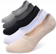 5/10 pack of pareberry women's cotton low cut non-slip boat liner socks with thick cushion for athletics and casual wear логотип