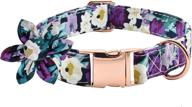 🌸 stylish dog collars for small, medium & large female dogs - flower dog bow tie collar with adjustable pet collar - perfect for fall puppy collars logo