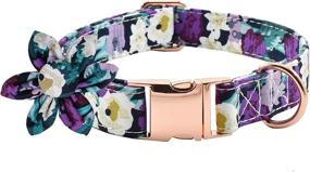 img 4 attached to 🌸 Stylish Dog Collars for Small, Medium & Large Female Dogs - Flower Dog Bow Tie Collar with Adjustable Pet Collar - Perfect for Fall Puppy Collars