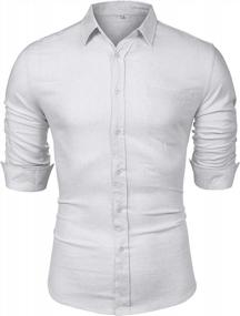 img 1 attached to LecGee Men'S Linen Shirt Regular Fit Short Sleeve Button Down Beach Shirt
