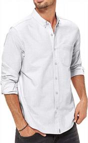 img 4 attached to LecGee Men'S Linen Shirt Regular Fit Short Sleeve Button Down Beach Shirt