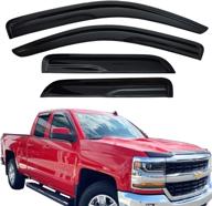 🏎️ 4pc-set vent shade sun rain guards for chevy silverado/gmc sierra 1500 2500hd 3500hd double/extended cab 2014-2018 - side window visors wind deflectors 94528 логотип