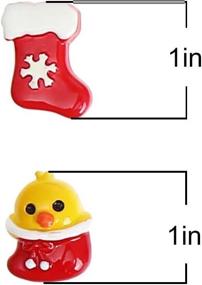 img 2 attached to 🎄 100-Piece Christmas Resin Slime Charms Assorted Button Santa Snowman Tree Bell Deer for DIY Crafts, Ornaments, Scrapbooking, Craft Making