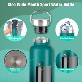 img 2 attached to Sfee Insulated Water Bottle With Straw Lids, 25Oz Stainless Steel Water Bottles Double Wall Vacuum Metal Water Bottle Kids Leakproof Sport Water Bottle For Outdoor, Fitness, Gym+Cleaning Brush(BDblue)