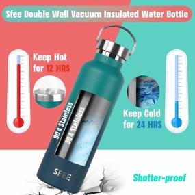 img 1 attached to Sfee Insulated Water Bottle With Straw Lids, 25Oz Stainless Steel Water Bottles Double Wall Vacuum Metal Water Bottle Kids Leakproof Sport Water Bottle For Outdoor, Fitness, Gym+Cleaning Brush(BDblue)