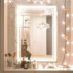 img 4 attached to Adjustable LED Vanity Mirror With Anti-Fog Dimmer, 3000K/4500K/6000K Lights, 20 X 28 Inches, Wall Mounted For Bathroom Makeup - Keonjinn