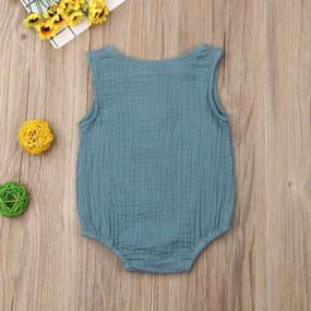 img 2 attached to Newborn Unisex Baby Onesie Jumpsuit - Cotton Button Down Short One Piece Bodysuit Clothes