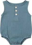 newborn unisex baby onesie jumpsuit - cotton button down short one piece bodysuit clothes логотип