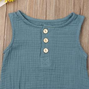img 1 attached to Newborn Unisex Baby Onesie Jumpsuit - Cotton Button Down Short One Piece Bodysuit Clothes