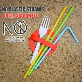 img 2 attached to 🌱 200 Count 100% Plant-Based Compostable Straws - Plasticless Biodegradable Flexible Drinking Straws: An Exceptional Eco-Friendly Alternative to Plastic Straws