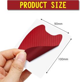 img 3 attached to 🚗 Universal Carbon Fiber Car Door Bowl Stickers - 4pcs Protective Films for Scratches, Paint Protection with Door Bowl, Guard Film for Car SUV (Red)