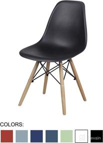 img 2 attached to Modern GIA Armless Dining Chair: Stylish Black Seat with Wood Legs, Quantity 1