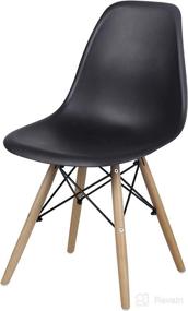 img 4 attached to Modern GIA Armless Dining Chair: Stylish Black Seat with Wood Legs, Quantity 1