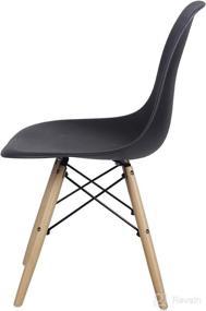 img 1 attached to Modern GIA Armless Dining Chair: Stylish Black Seat with Wood Legs, Quantity 1