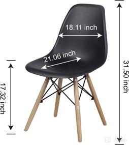 img 3 attached to Modern GIA Armless Dining Chair: Stylish Black Seat with Wood Legs, Quantity 1