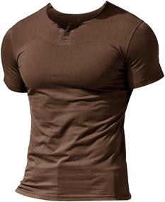 img 4 attached to Experience Superior Style and Comfort with MUSCLE ALIVE Henleys T Shirt Placket for Men