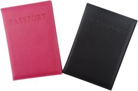 img 4 attached to 🛂 Honbay 2PCS Artificial Leather Passport Holder Cover: Ideal Travel Accessory for Both Men and Women