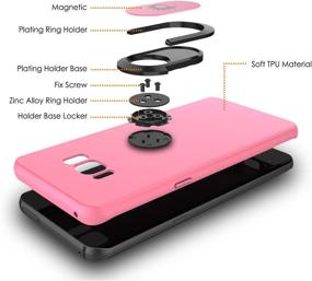 img 3 attached to 📱 Galaxy S8 Plus TPU Cover with Kickstand, Ring Grip Holder & Metal Plate – Punkcase Magnetix Protective Case with Screen Protector for Samsung S8+ Edge [Pink]