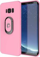 📱 galaxy s8 plus tpu cover with kickstand, ring grip holder & metal plate – punkcase magnetix protective case with screen protector for samsung s8+ edge [pink] logo