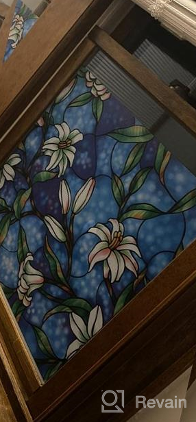 img 1 attached to Coavas Stained Glass Decorative Static Cling Window Film For Total Privacy - Non-Adhesive Frosted Window Tint For Home & Office - 17.7" X 78.7 review by Loren Rindfleisch