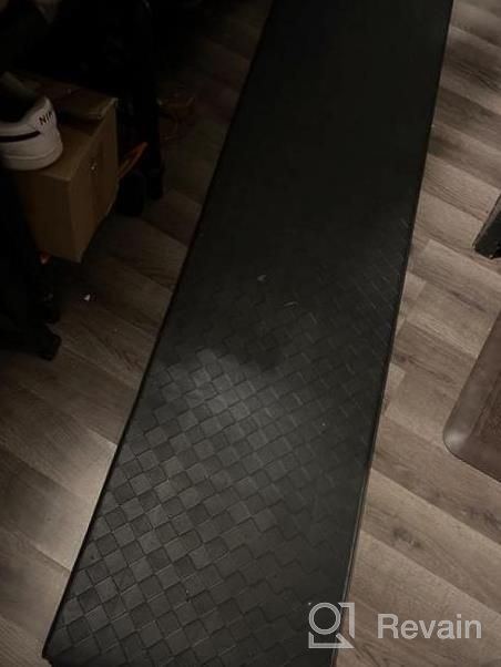img 1 attached to 17”X47” Black Kitchen Mat - Comfort Padded Anti Fatigue Floor Mats, Waterproof Sink Runner Rug For Standing. review by Cynthia Cooper