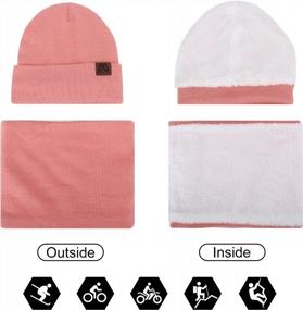 img 2 attached to 🧣 Warm & Stylish Women's Winter Hat, Scarf & Glove Set - Mysuntown 3-Piece Collection: Beanie, Neck Warmer & Touchscreen Gloves