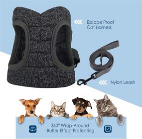 img 3 attached to 🐱 Simpeak Cat Harness and Leash Set - Escape Proof Adjustable Vest for Walking Cats and Dogs - Suitable for Small Medium Large Pets - Black, Large