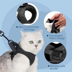 img 2 attached to 🐱 Simpeak Cat Harness and Leash Set - Escape Proof Adjustable Vest for Walking Cats and Dogs - Suitable for Small Medium Large Pets - Black, Large