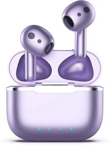 img 4 attached to YHT Wireless Earbuds With Bluetooth 5.3 And 4-Mics Clear Call And ENC Noise Cancelling In Purple - Bluetooth Earbuds For IPhone And Android