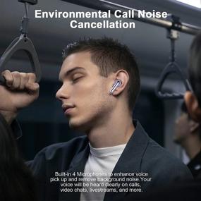 img 2 attached to YHT Wireless Earbuds With Bluetooth 5.3 And 4-Mics Clear Call And ENC Noise Cancelling In Purple - Bluetooth Earbuds For IPhone And Android