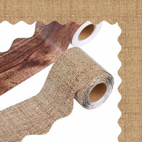 img 4 attached to Burlap Bulletin Board Border Trim Strips - 2 Rolls, 36.1 Feet For Chalkboard, Whiteboard And Classroom Decor