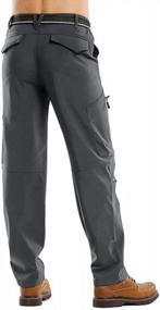 img 2 attached to Men'S Waterproof Hiking Pants, Outdoor Snow Ski Fishing Fleece-Lined Insulated Soft Shell Winter Trousers By Jessie Kidden