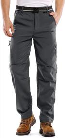 img 4 attached to Men'S Waterproof Hiking Pants, Outdoor Snow Ski Fishing Fleece-Lined Insulated Soft Shell Winter Trousers By Jessie Kidden