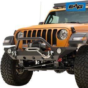 img 4 attached to EAG Front Bumper Rock Crawler With Fog Light Housing And Winch Plate Fit For 18-22 Wrangler JL