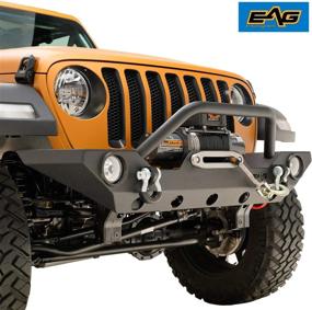 img 2 attached to EAG Front Bumper Rock Crawler With Fog Light Housing And Winch Plate Fit For 18-22 Wrangler JL