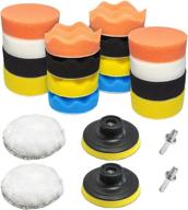 22-piece drill polishing buffing pads kit for car, 3-inch buffing pads, automotive polisher for drilling, buffing, waxing, detailing kit (18 pads, 2 drill adapters, 2 suction cups) логотип