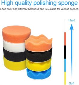 img 2 attached to 22-Piece Drill Polishing Buffing Pads Kit for Car, 3-Inch Buffing Pads, Automotive Polisher for Drilling, Buffing, Waxing, Detailing Kit (18 Pads, 2 Drill Adapters, 2 Suction Cups)