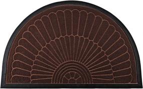 img 4 attached to Premium Mibao Half Round Door Mat - Heavy Duty Rubber Outdoor Rug With Non-Slip Low Profile - Durable Semicircle Doormats For High Traffic Areas, Entry, Patio, Garage - 24" X 36" Coffee