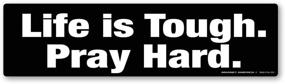 img 1 attached to 🙏 Life is Tough Pray Hard Bumper Strip Magnet: Durable 10 7/8" x 2 7/8" Magnet for Vehicles and Refrigerators