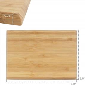 img 1 attached to 3Pcs BambooMN Premium Small Cutting & Serving Boards - 7.9" X 5.5" X 0.75" Chamfered Edge Wholesale Bulk