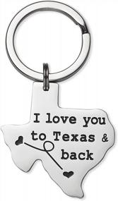 img 4 attached to I Love You To Texas And Back Long Distance Relationships Keychain Gift