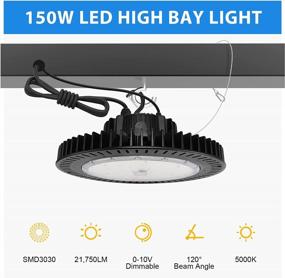 img 3 attached to UL DLC Approved 0-10V Dimmable 150W LED High Bay Light, 21750LM (600W MH/HPS Replacement), 5000K Daylight Shop Lights For Warehouse Lighting