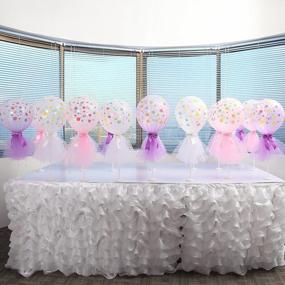 img 2 attached to 🎈 Suppromo Purple Polka Dot Balloons Kit: Stunning Tutu Tulle Balloons for Memorable Baby Showers, Girls' Birthdays, and Weddings - Decorate the Table with 12 inch Purple Tulle Balloons, 6 Pack!
