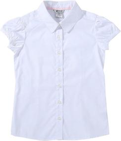 img 2 attached to 👚 Bienzoe Girls' Oxford Sleeve School Uniform: Stylish Tops, Tees & Blouses