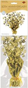 img 1 attached to Golden 50Th Birthday Gleam 'N Burst Centerpiece By Beistle - 15 Inches