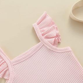 img 2 attached to Newborn Baby Girl Summer Clothes Ruffle Sleeveless Top & Bloomers Shorts Set - CIYCUIT