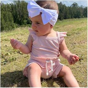 img 3 attached to Newborn Baby Girl Summer Clothes Ruffle Sleeveless Top & Bloomers Shorts Set - CIYCUIT