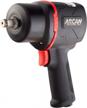 arcan 1/2” lightweight pneumatic push button air impact wrench - 1300 ft/lbs high torque, twin hammer, composite, variable speed trigger (a41311) logo