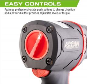 img 2 attached to Arcan 1/2” Lightweight Pneumatic Push Button Air Impact Wrench - 1300 Ft/Lbs High Torque, Twin Hammer, Composite, Variable Speed Trigger (A41311)